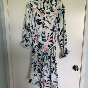 Button up dress flowers